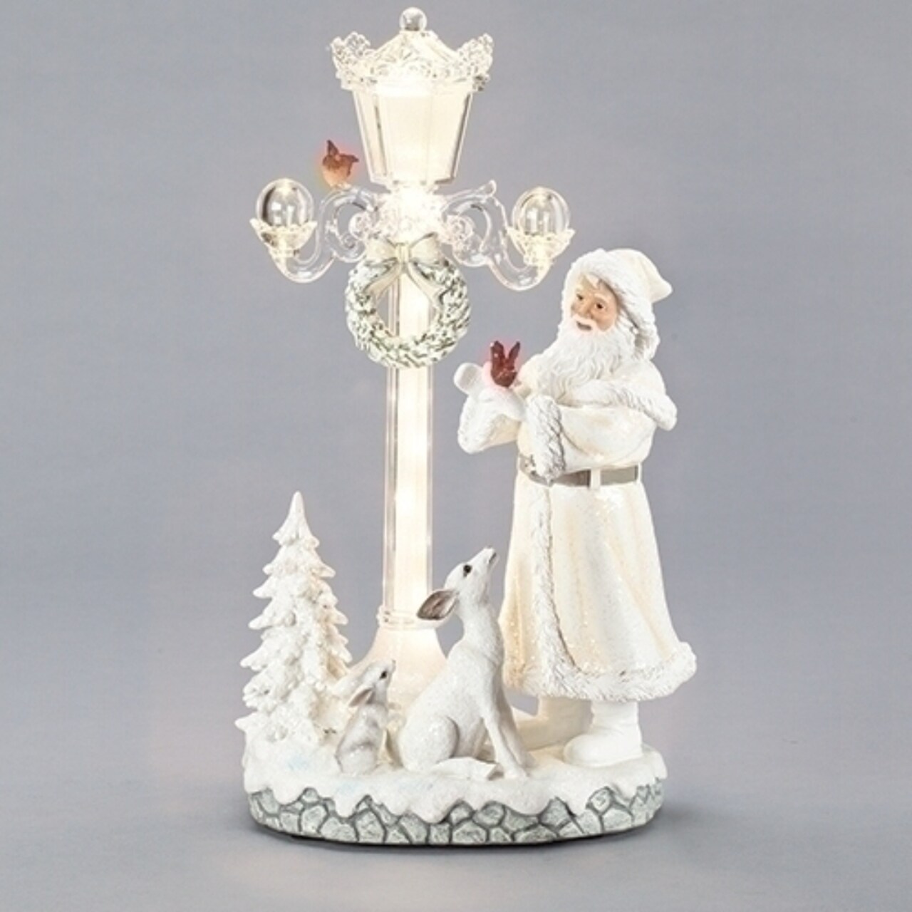 Roman 15.25" LED Lighted Musical Santa Christmas Tabletop Figurine